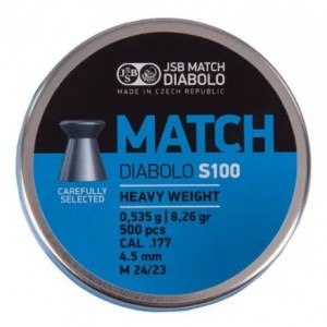 Пульки JSB Blue Match S 100 к.4,50мм, 500шт./уп. арт.: JSBBM0535 Пульки JSB Blue Match S 100 к.4,50мм, 500шт./уп. арт.: JSBBM0535